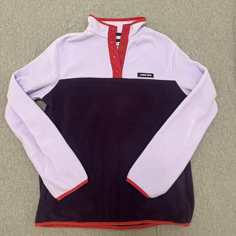 Land's End Fleece Pullover Purple Size Small